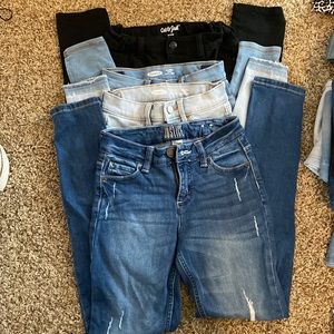 Set of four jeans/jeggings size 10/12